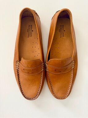 Mercanti Fiorentini Tan Leather Penny Loafers | Size 8B